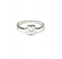R002413 Handmade Sterling Silver Stackable Minimalist Ring Flower Solid Stamped 925